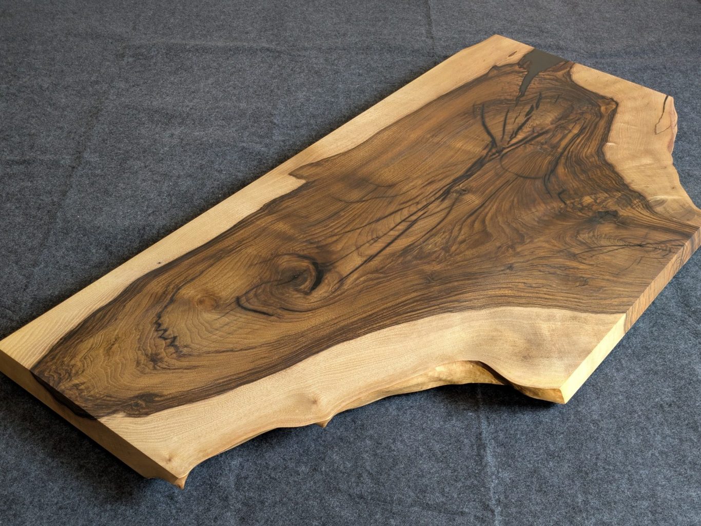 Obsidian 1/2 - Walnut and resin coffee table Walnut and resin live edge coffee table hand made in Norrthern Ireland